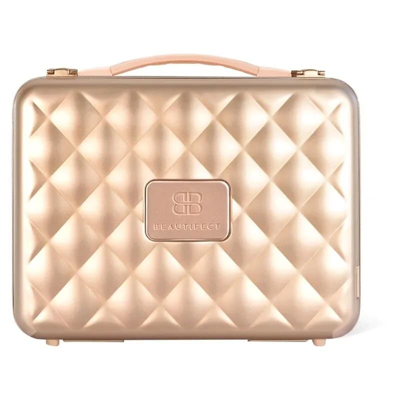 Beautifect Box - Multi-Compartment Makeup Box with Built-in Mirror - Gold 2