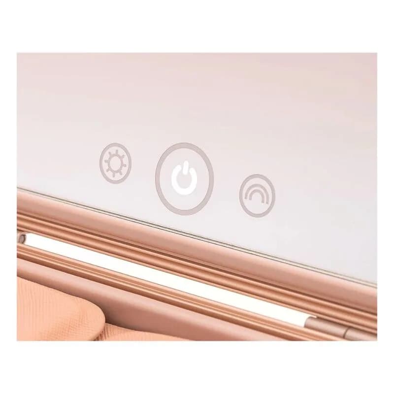 Beautifect Box - Multi-Compartment Makeup Box with Built-in Mirror - Gold 4