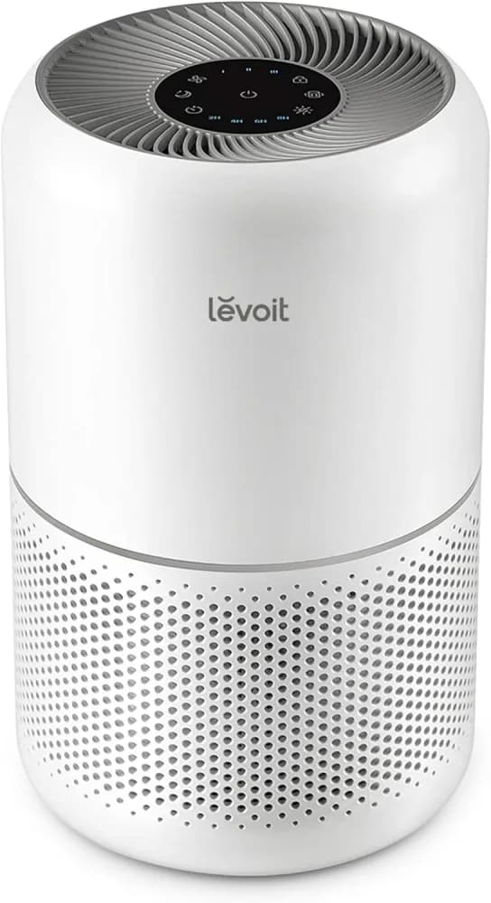 Levoit Air Purifiers for Home Dust Smoke Pet Hair, Up to 40m², H13 True HEPA Air Filter with Timer, Sleep Mode, Ozone Free, 24dB Quiet Air Cleaner for Bedroom, Office, Core 300, White 