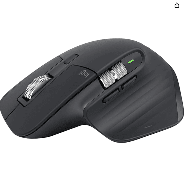 Logitech MX Master 3S - Wireless Performance Mouse with Ultra-fast Scrolling, Ergo, 8K DPI, Track on Glass, Quiet Clicks, USB-C, Bluetooth, Windows, Linux, Chrome - Graphite