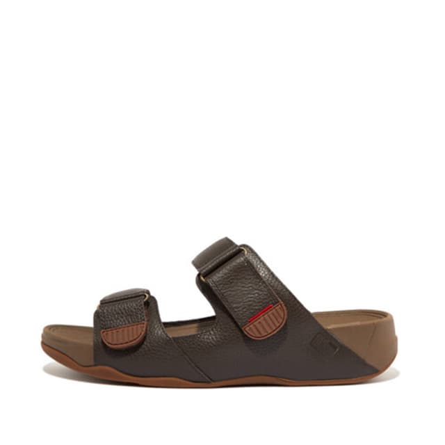 Gogh Moc Slides Saffiano Leather - Chocolate Brown
