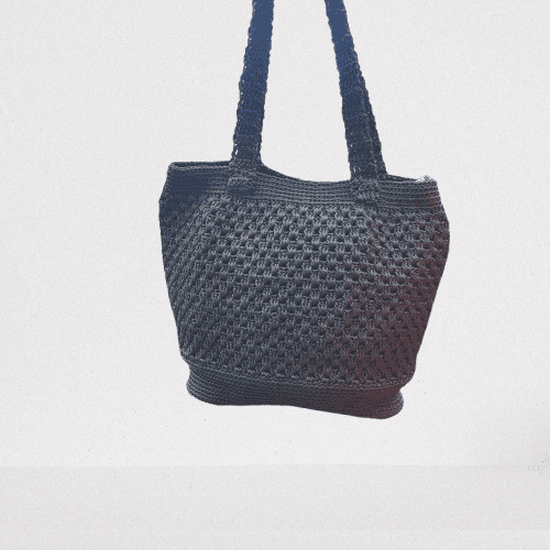 Thumbnail 1 for Black Basket Crotchet Bag