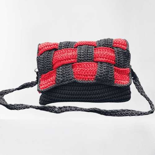 Red Chess Board Crotchet bag 