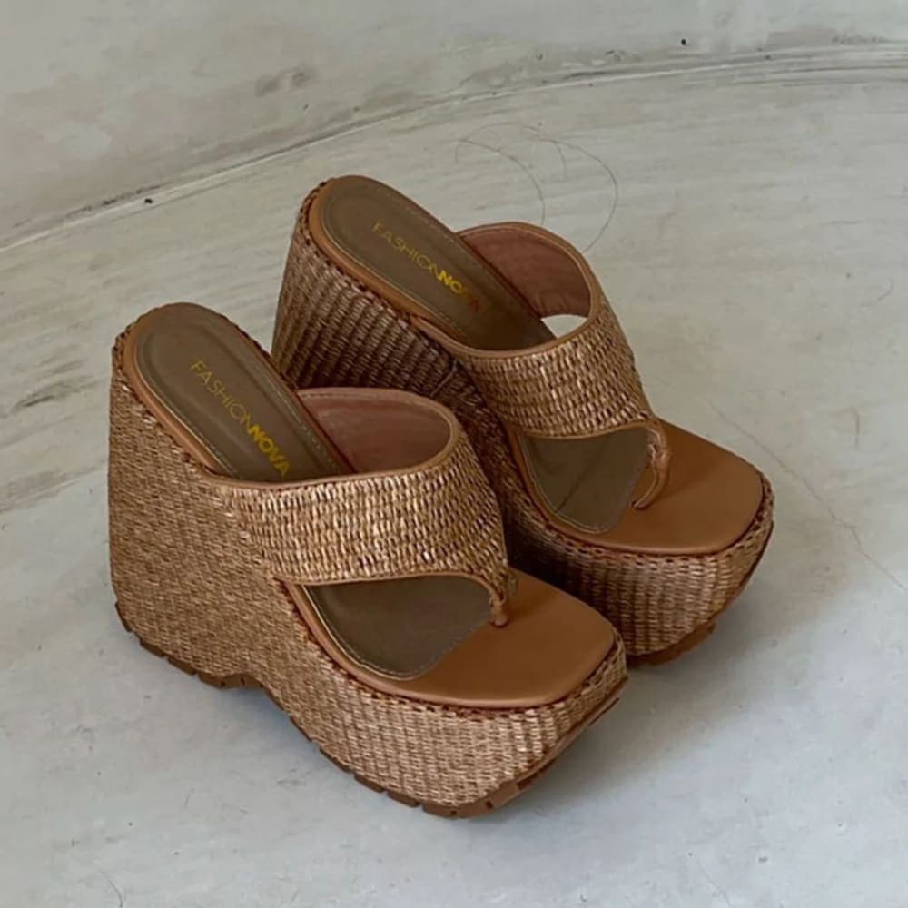 Platform Wedges - Tan