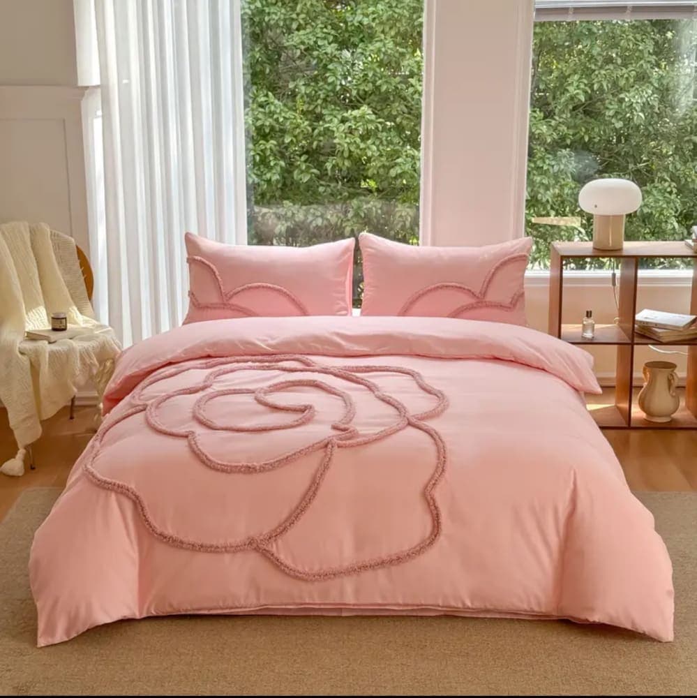 1 set of bedding items includes 1 duvet cover and 2 pillowcases without inserts. A three piece bedding set offering a soft brushed feel 2