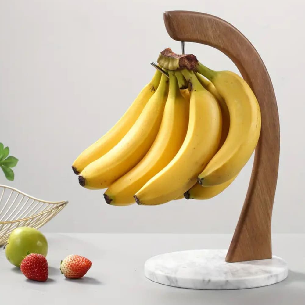 White Marble Base Elegant Wood banana hanger 