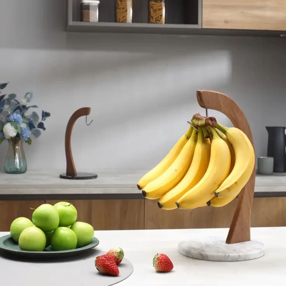 White Marble Base Elegant Wood banana hanger  4