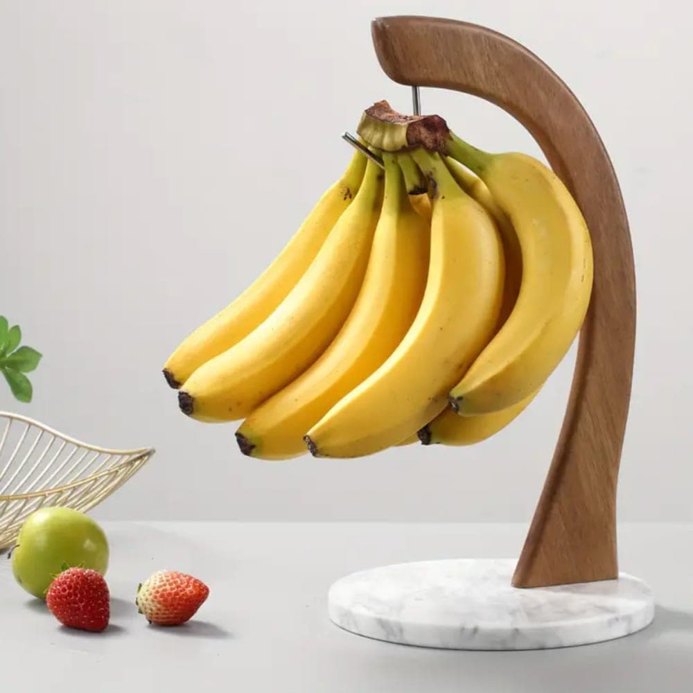 White Marble Base Elegant Wood banana hanger  5