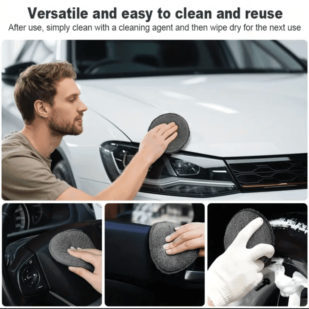 11pcs Car Cleaning Kit That Includes A Tire Brush,Microfiber Cleaning Gloves,Scratch Removal Pads and Detailing Sponges 4