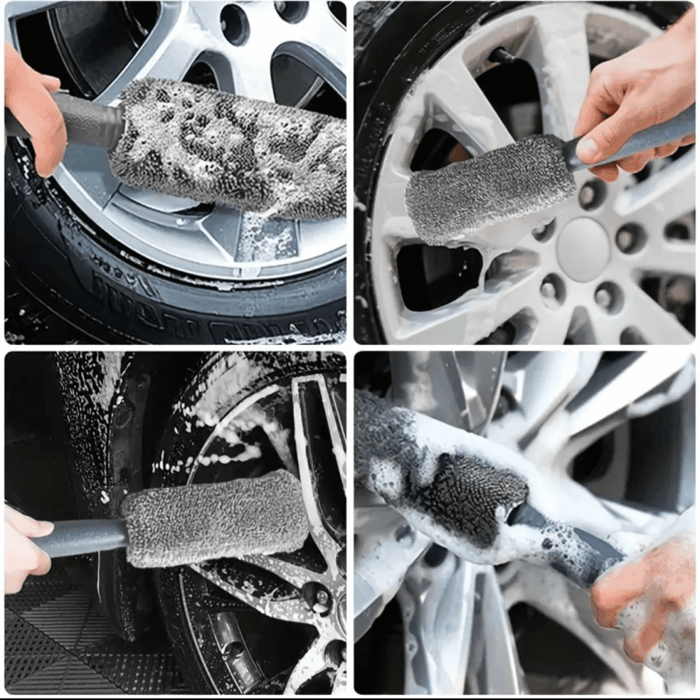 11pcs Car Cleaning Kit That Includes A Tire Brush,Microfiber Cleaning Gloves,Scratch Removal Pads and Detailing Sponges 5