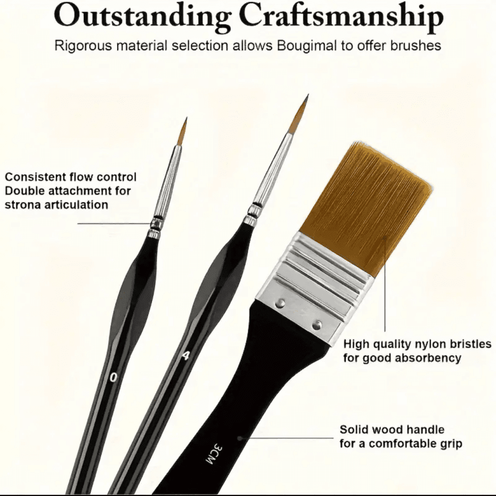 32pcs Artist Paint Brush Set With Nylon Bristles  3