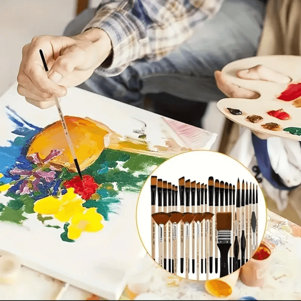 32pcs Artist Paint Brush Set With Nylon Bristles  4