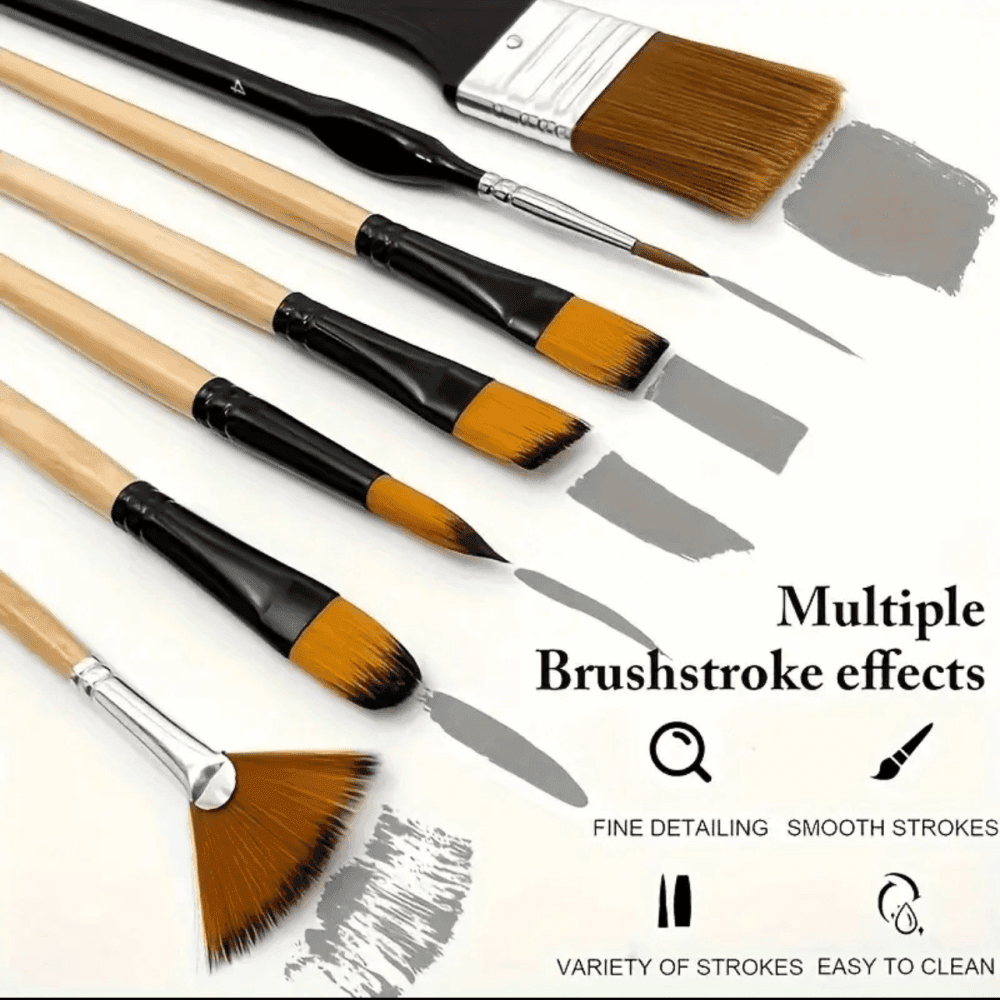 32pcs Artist Paint Brush Set With Nylon Bristles  5