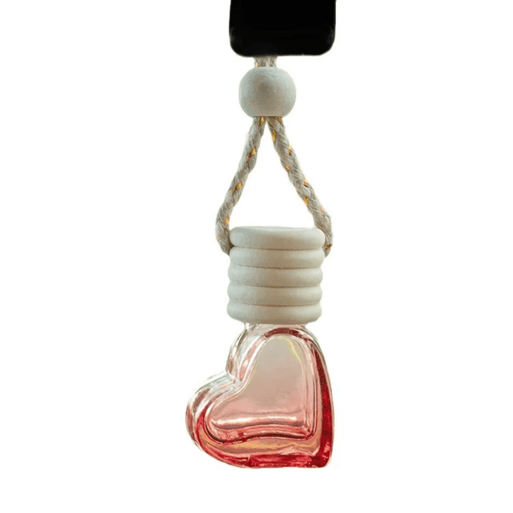Heart Shaped Car Perfume Bottle Car Pendant 