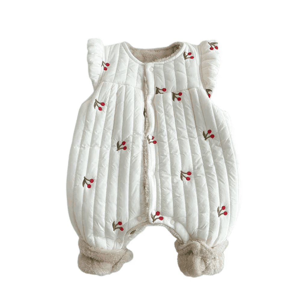 Autumn and Winter Cotton Printed Fleece -Lined Sleeveless One Piece Romper  3