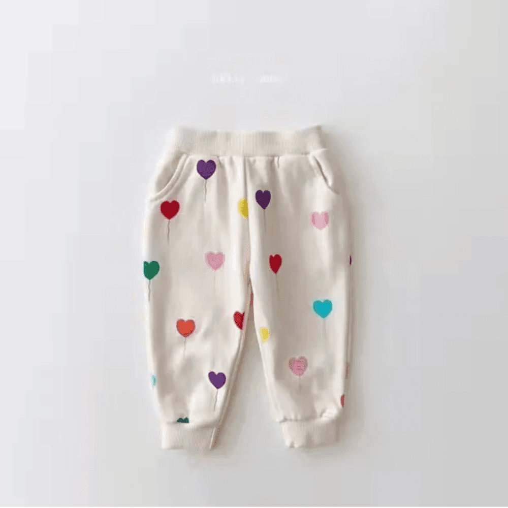 Boys Girls Cute Heart Print Long Sleeve Sweatshirts Pants Sets 5