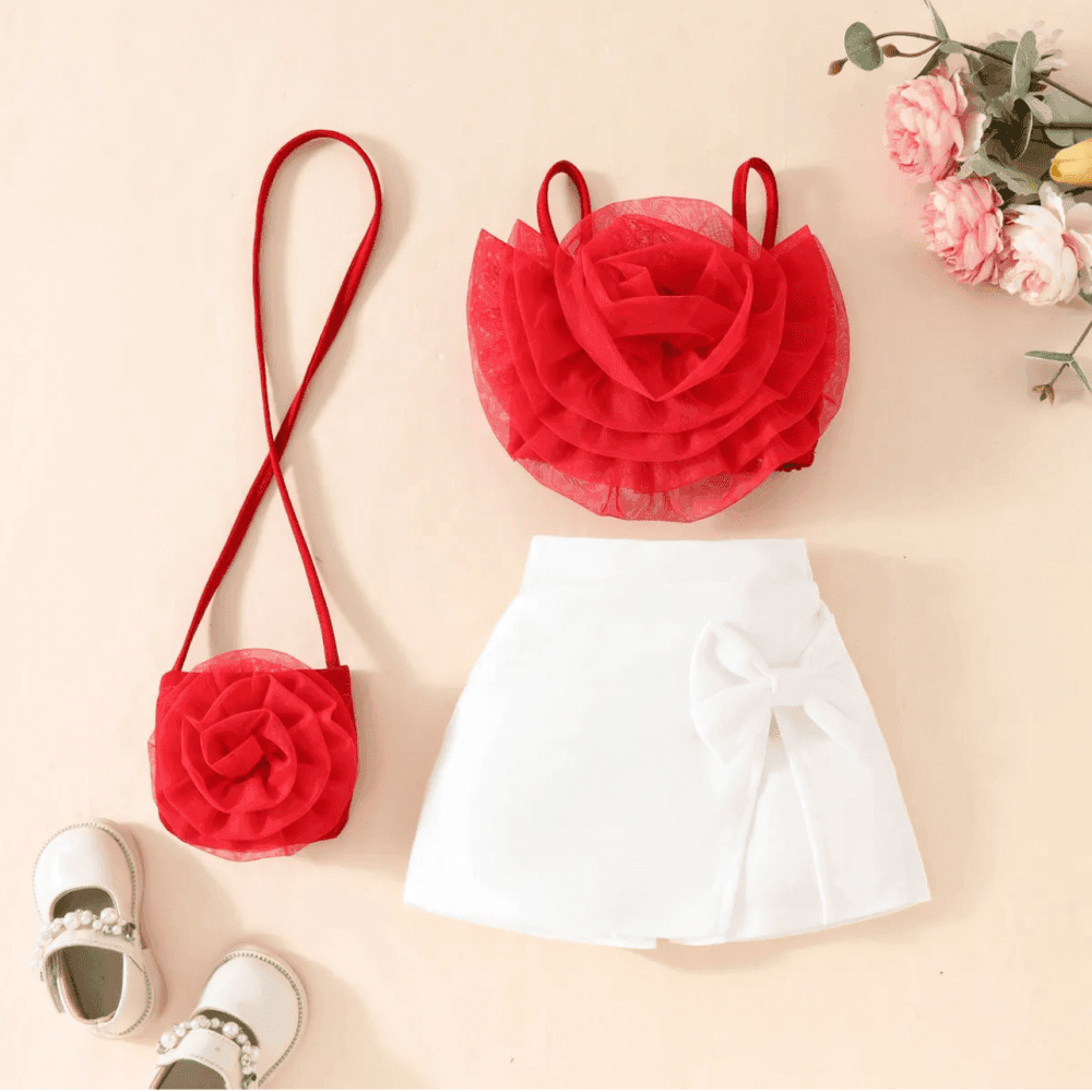 Three Piece Top And Shorts And Bag Set 2