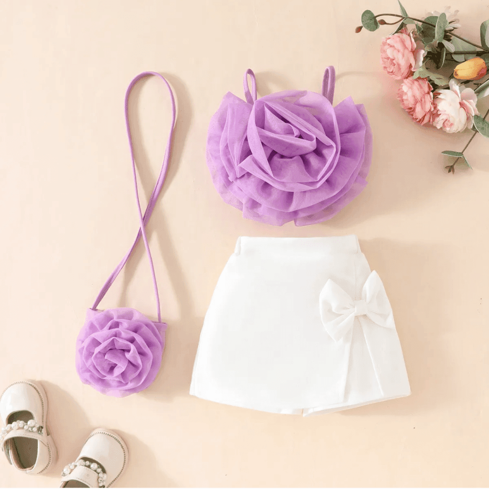 Three Piece Top And Shorts And Bag Set 3
