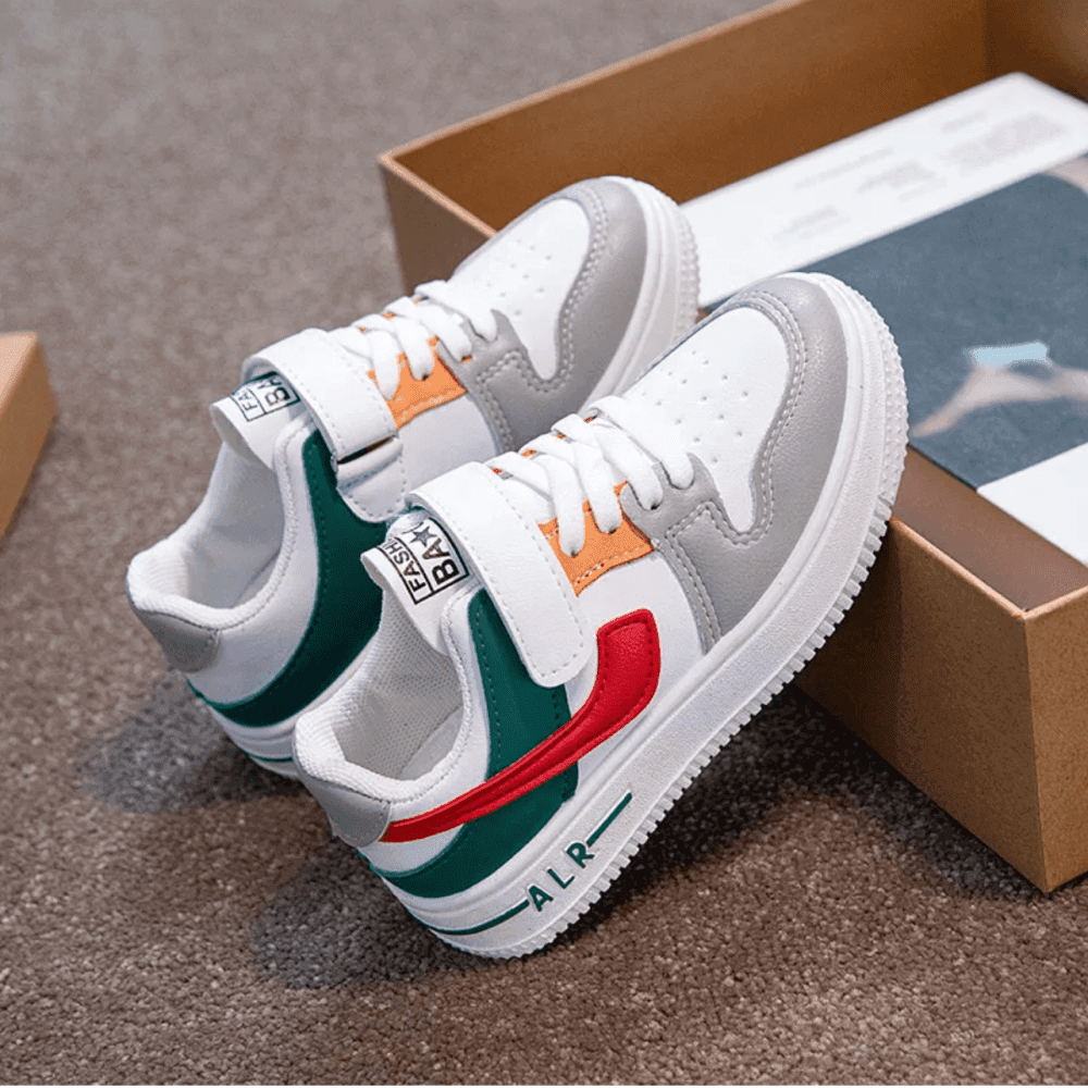 Colorblock sneakers Leather Flat Sneakers  2