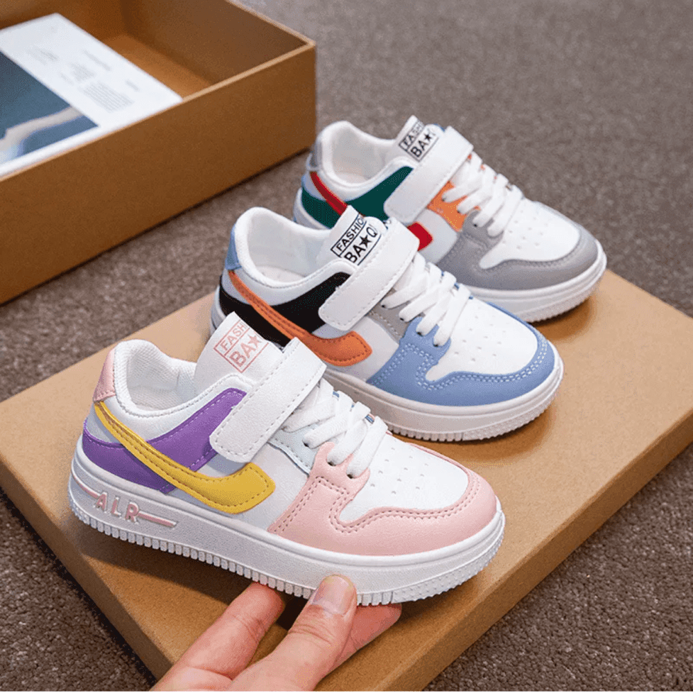Colorblock sneakers Leather Flat Sneakers  4