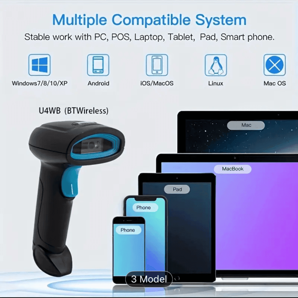 2D Barcode Scanner Handheld USB Wired Code Reader  2