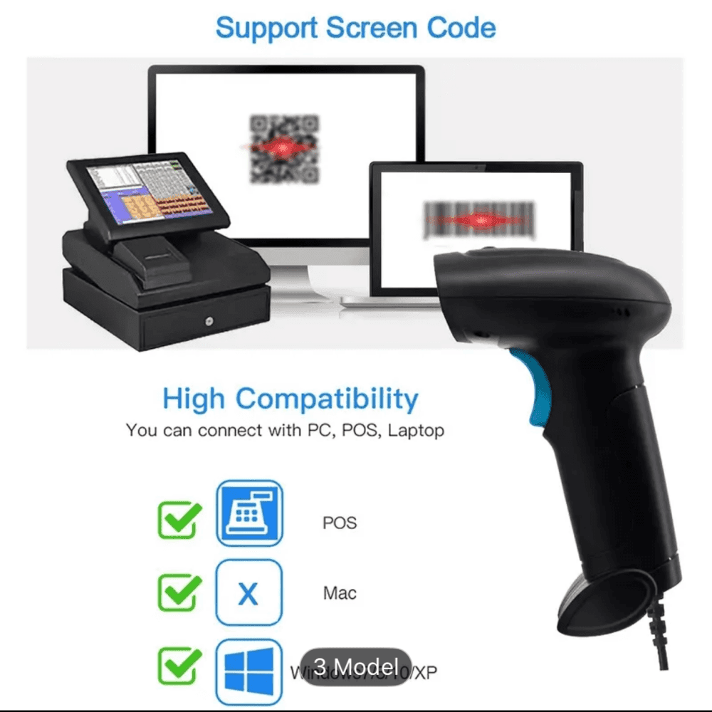 2D Barcode Scanner Handheld USB Wired Code Reader  5