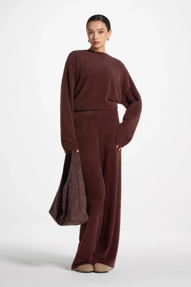 Mink Wide Leg Pants - Brown view 5