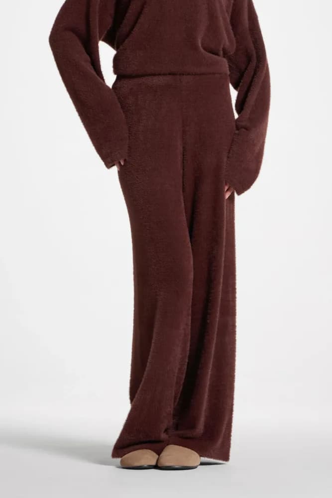 Mink Wide Leg Pants - Brown view 3