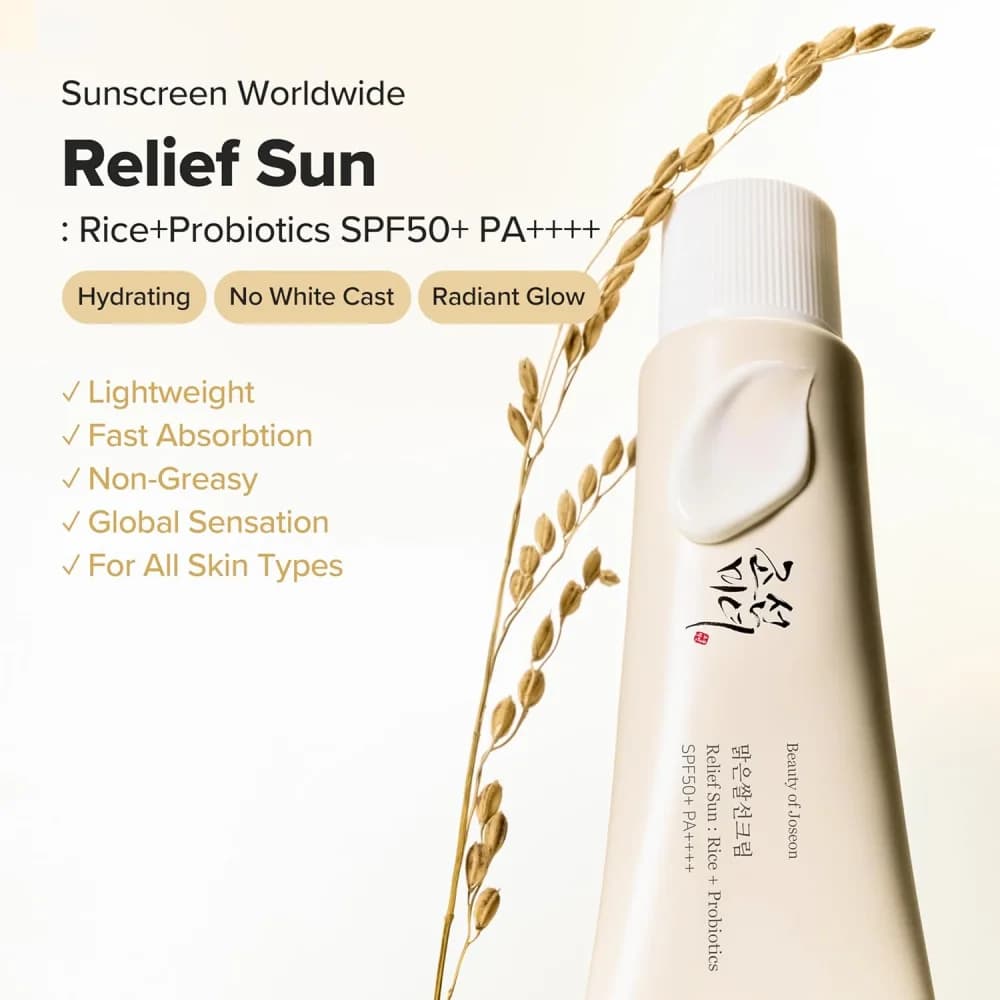 Beauty of Joseon Relief Sun Rice Probiotics SPF 50+PAKorean Sunscreen sunblock for Face Daily Sunscreen for Men Women Skincare 50ml view 4