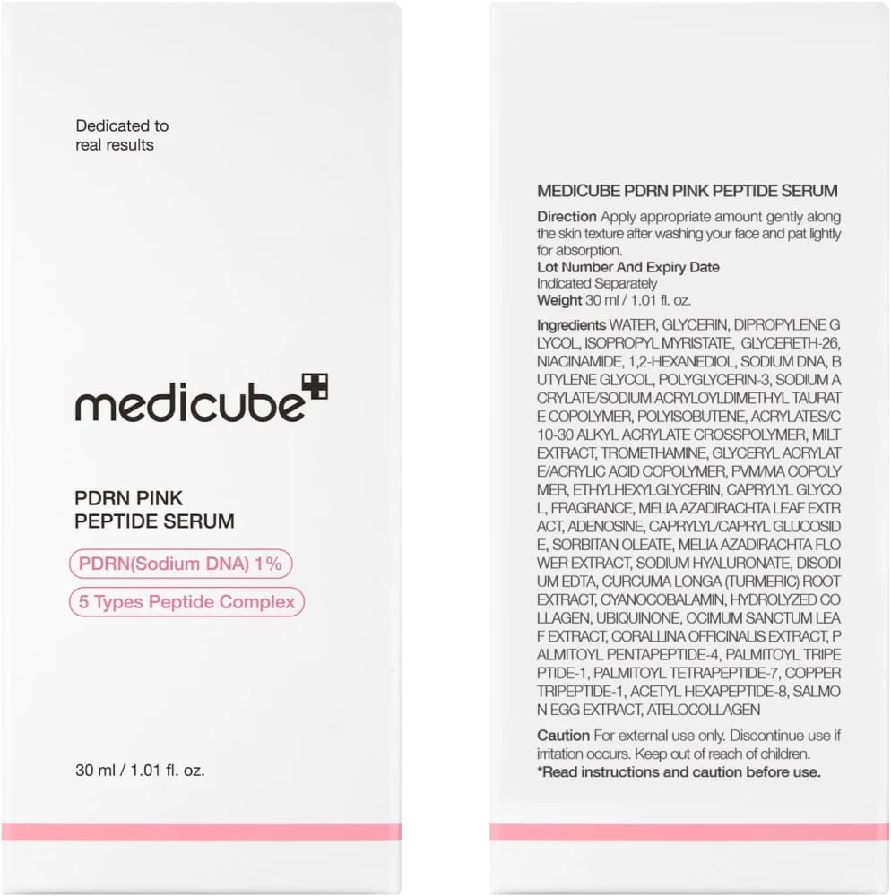 medicube PDRN Pink Peptide Serum Sodium DNA 1%, Pink glow serum, Peptide, Niacinamide, Hydrating & Moisturizing & Plumping, Uneven Skin Tone, Korean Skincare 30ML (1.01 fl.oz., Salmon DNA PDRN) view 9
