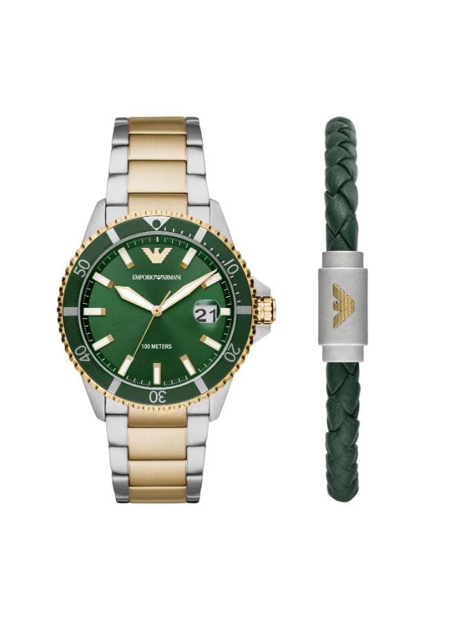 EMPORIO ARMANI DIVER Men's Analog Green Dial Watch - view 1