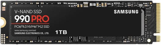 SAMSUNG 990 Pro 1 TB NVMe M.2 Internal SSD, PCIe Gen 4.0 x4, NVMe 2.0 Interface, 7450 MB/s Sequential Read Speed, 6900 MB/s Sequential Write Speed, V-NAND 3-bit MLC | MZ-V9P1T0BW