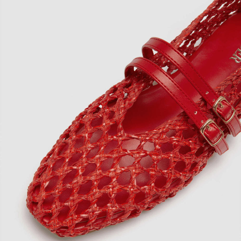 Double Strap Woven Flats view 4