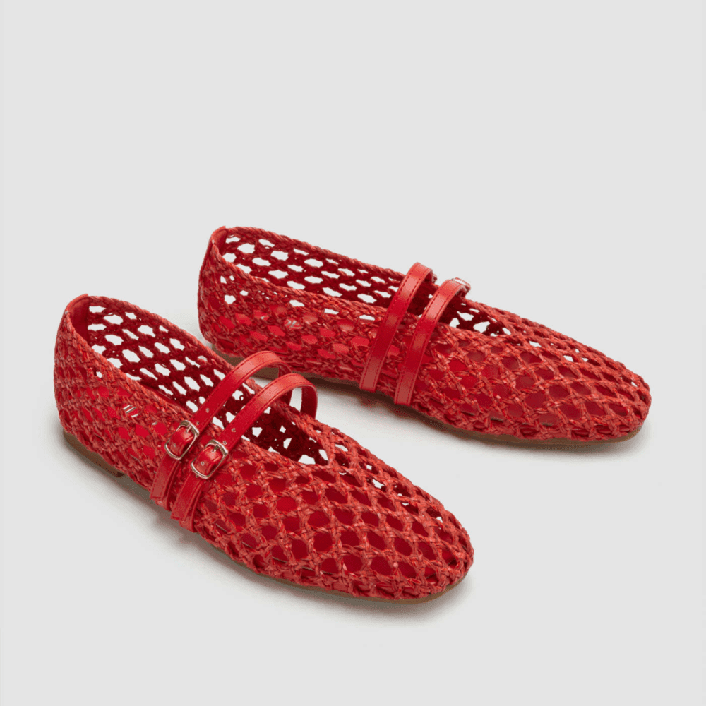 Double Strap Woven Flats view 5