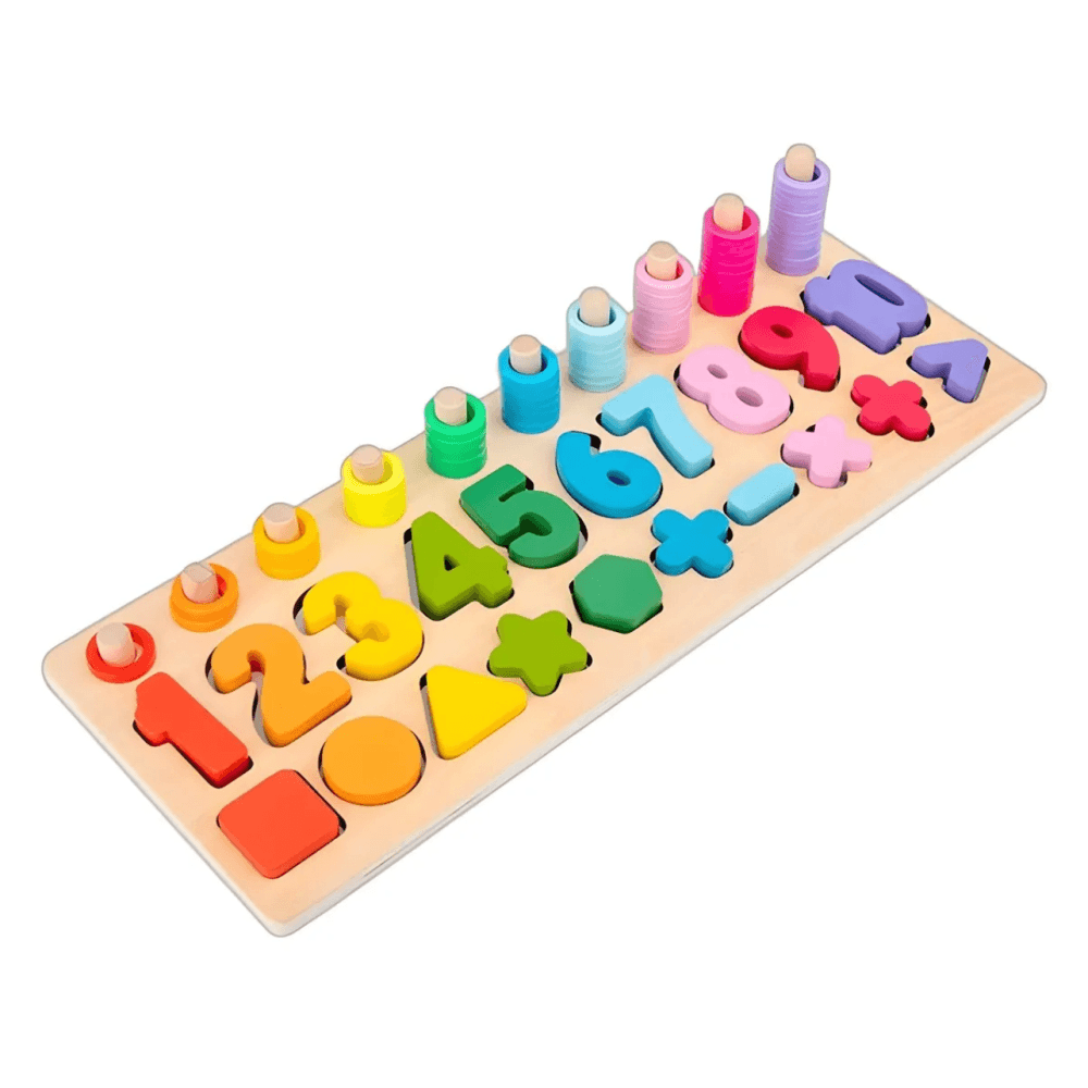 Children’s Digital Shape Matching Puzzle Building Blocks Wooden Toys view 2