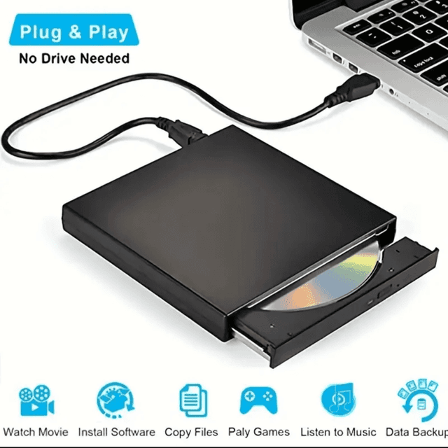 SMALLCAR USB 2.0 Slim Portable External CD/DVD Drive